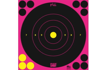 Image of Pro-Shot Splatter Shot 8in Pink Bullseye Target - Peel &amp; Stick - 6 Pack, 8B-PINK-6PK