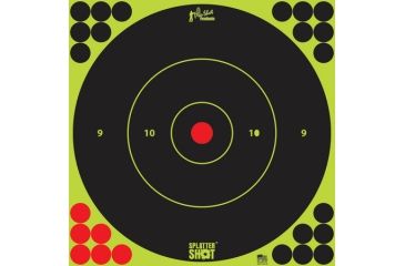 Image of Pro-Shot Pro-Shot Splatter Shot Bullseye Targets Peel And Stick 12 Inch Green 5 Pack, Green, 12B-GREEN-5PK