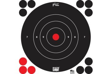 Image of Pro-Shot Splatter Shot White Bullseye Target, 30 Pack, 8in, 8B-WHITE-30PK