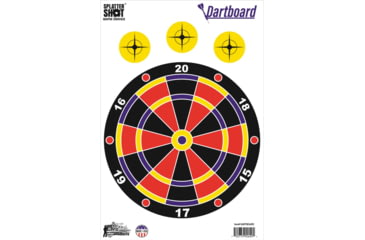 Image of Pro-Shot Splatter Shot Game Series Dartboard Heavy Tag Paper Target, 12in x 18in, 8 Pack, GS-DART-8PK