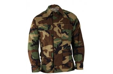 Image of Propper Genuine Gear BDU Coat, 60/40 Cotton/Poly Ripstop - Men's, Woodland Camo, Extra Small, Regular, F545025320XS2