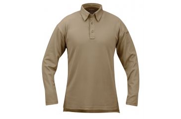 Image of Propper I.C.E. Performance Polo Long Sleeve Shirt, Silver Tan, Small Regular F531572226S