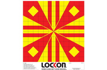Image of ProShot LockOn T-1 3/4 Low Power Optic Sight-In Target, 12in x 12in Target Area, Yellow/Red, 10 Pack, T-1 3/4-10