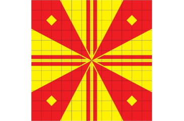 Image of ProShot LockOn T-1 5/16 High Power Optic Sight-In Target, 12in x 12in Target Area, Yellow/Red, 10 Pack, T-1 5/16-10