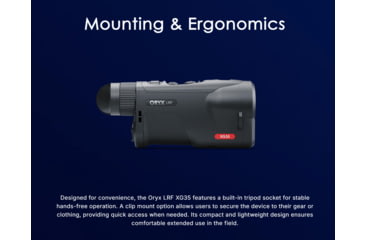 Image of Pulsar Oryx LRF XG35 Thermal Monocular, 2.5-20xF35mm/1.0 30mm Tube, 50 Hz, 640x480, Black, PL77504