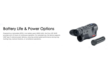 Image of Pulsar Oryx LRF XG35 Thermal Monocular, 2.5-20xF35mm/1.0 30mm Tube, 50 Hz, 640x480, Black, PL77504