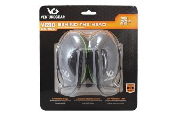 Image of Pyramex VentureGear PM9010 Ear Muffs NRR 22db Blue With Green Trim Clampacked