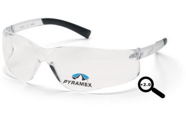 Image of Pyramex Ztek Reader Eyewear - Clear + 2.0 Lens, Clear Frame S2510R20