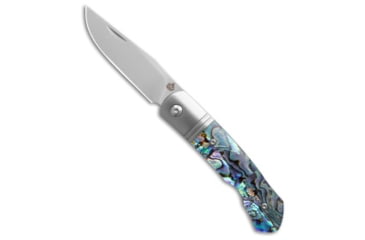 Image of Qsp QSP Heron Slip Joint Knife Abalone + Stainless Steel Bolsters 2.75" Satin, Blue/Green, Nitro-V, adult, BHQ-235587