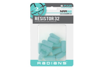 Image of Radians Resistor32 Foam Earplugs 6 Pr, Aqua, FP70ABP6
