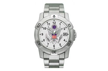 Image of RAM Instrument V1D08 Chrome Military Watch With Date US Army