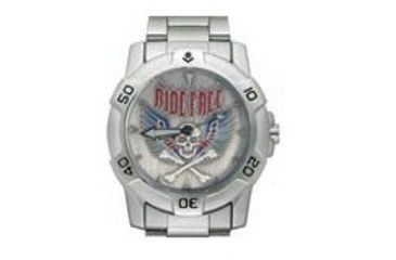 Image of RAM Instrument V1D5003 Chrome Biker Watch Ride Free Skull With Wings