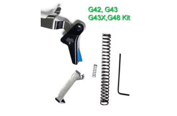 Image of Ramm Tactical Leverage Trigger Kit for Slim-Line G42 Straight, Black w/blue safety, RT-GK-SL-42-ST-BU