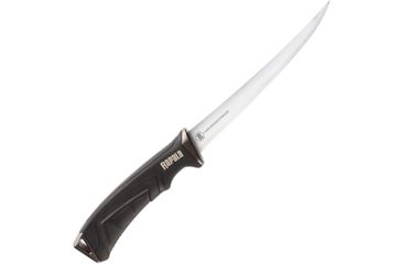 Image of Rapala Pro Fillet 6 Fixed Blade Knife, 6in, Standard Edge, Mirror Polish, Black, Synthetic Handle NK27733
