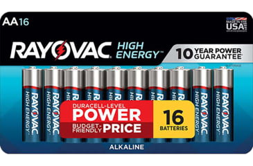 Image of Rayovac AA HIGH ENERGY Alkaline Batteries Silver/Blue 1.5 Volts 2,700 mAh 16 Single Pack, 81516LT03