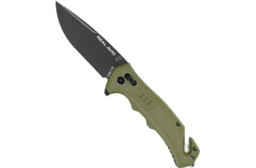 Image of Real Avid RAV-4 Folding Knife, 3.25in, 8Cr13MoV, Black Oxide Drop Point Plain Blade, Black/Green GFN Handle, AVRAV4