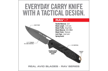 Image of Real Avid Rav-6 Knife Assisted Folding 3.25 Blade Gray Alum.