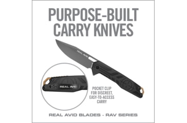 Image of Real Avid RAV-7 Folding Knife, 3.25in, 8Cr13MoV, Titanium Drop Point Plain Blade, Black/Gray G10 Handle, AVRAV7