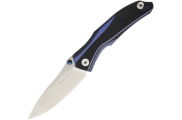 Image of Real Steel E802 Horus Linerlock with and Blue G10 Handle, 3.75in Stonewash 14C28N Sandvik SS Drop Point, G10 Handle, Black, 7432