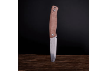 Image of Real Steel Pathfinder Fixed Blade Knife, 4.57in, 14C28N Steel, Brown Micarta Handle, 3851B