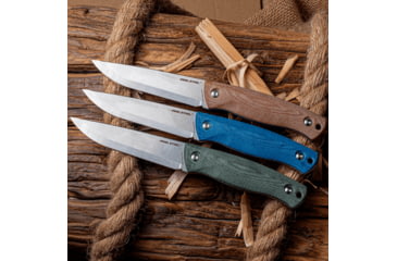 Image of Real Steel Pathfinder Fixed Blade Knife, 4.57in, 14C28N Steel, Brown Micarta Handle, 3851B