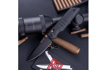 Image of Real Steel Sacra Blackout Folding Knife, 4.13in Closed, 3.13in Black Stonewash Bohler K110 SS Blade, Black G10 Handle, 7711BB