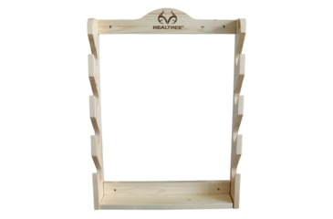 Image of Realtree 4 Gun Wall Storage Rack, Pine, White Pine, 21 x 5 x 28, 39-4000