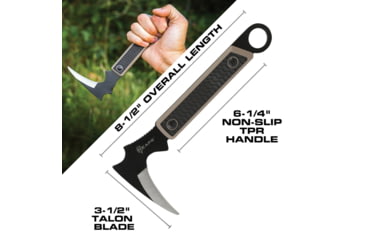 Image of Reapr Versa Karambit Fixed Blade Knife, 3-1/2in, 420 Stainless Steel, Talon Blade, Black / Desert Tan, 11031