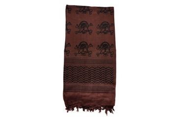 Image of Red Rock Outdoor Gear Shemagh Head Wrap - Skull w/ Crossbones Brown/Black, One-Size 70-27