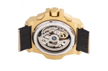 Image of Reign Commodus Automatic Skeleton Leather-Band Watch, Gold/Silver, One Size, REIRN4003