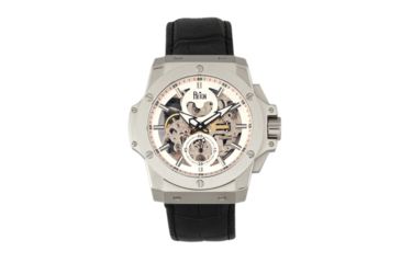 Image of Reign Commodus Automatic Skeleton Leather-Band Watch, Silver, One Size, REIRN4001