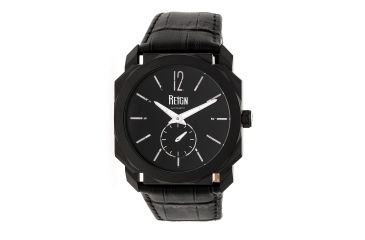 Image of Reign Maximus Ultra-Thin Automatic Leather-Band Watch, Black, Standard REIRN4106