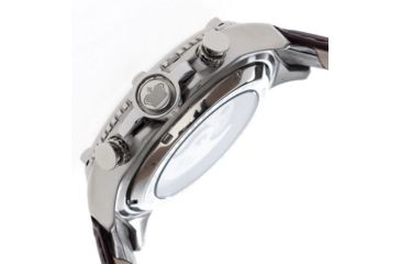 Image of Reign Mens Goliath Watch,44mm,Black Dial,Silver Bezel,Brown Leather Strap REIRN3303