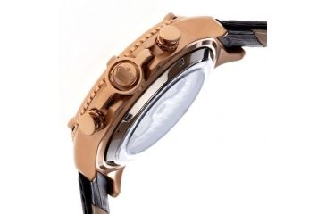 Image of Reign Mens Goliath Watch,44mm,Ivory Dial,Gold Bezel,Black Leather Strap REIRN3306