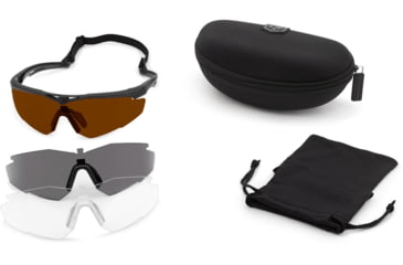 Image of Revision Critical Shooting Glasses, Black Frame, Clear &amp; Smoke Lens, Regular, 4-0152-0354