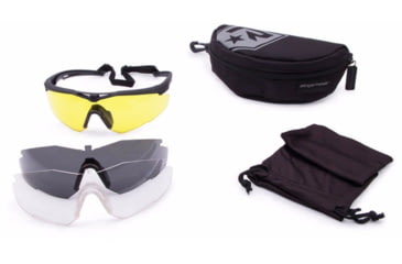 Image of Revision Stingerhawk Deluxe Kits, Lens Yellow, Clear and Smoke, Frame Black, Large, 4-0152-0035