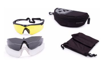 Image of Revision Stingerhawk Eyewear Deluxe Kit, Clear/Solar/Yellow Lens, Black Frame, Regular, 4-0152-0000