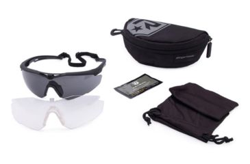 Image of Revision Stingerhawk Eyewear Military Kit, Clear/Solar Lens, Black Frame, Large, 4-0152-0044