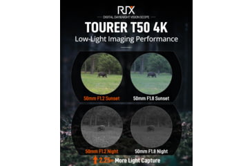 Image of RIX Tourer T50 Digital Night Vision Rifle Scope, 3.5-28x50mm, 4K UHD Sensor, F1.2 Lens, Black, RIX Tourer T50