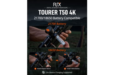Image of RIX Tourer T50 Digital Night Vision Rifle Scope, 3.5-28x50mm, 4K UHD Sensor, F1.2 Lens, Black, RIX Tourer T50