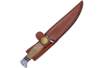 Image of Roper Knives Deadwood Jr Fixed Blade Knife, 3.5in, 8Cr13MoV, Satin Blade, Zebra Wood Handle, Boxed, RP0028ZW