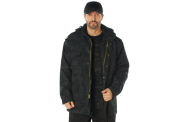Image of Rothco Camo M-65 Field Jacket, XL, Midnight Black Camo, 12072-MidnightBlackCamo-XL