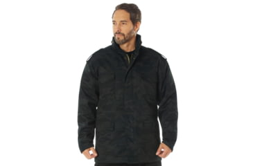 Image of Rothco Camo M-65 Field Jacket, XL, Midnight Black Camo, 12072-MidnightBlackCamo-XL