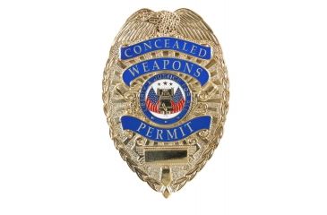 Image of Rothco Deluxe Concealed Weapons Permit Badge, Gold, 1946-Gold