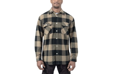 Image of Rothco Extra Heavyweight Buffalo Plaid Flannel Shirt - Mens, Coyote Brown Plaid, Small, 47380-CoyoteBrownPlaid-S