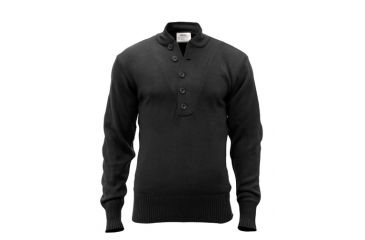 Image of Rothco G.I. Style 5-Button Acrylic Sweater, Black, Small, 6368-Black-S