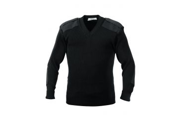 Image of Rothco G.I. Style Acrylic V-Neck Sweater, Black, Small, 6345-Black-S