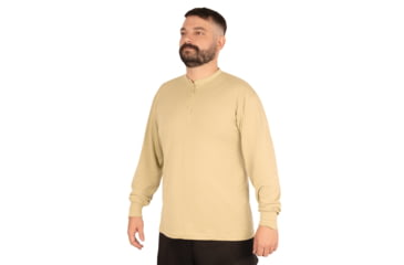 Image of Rothco Long Sleeve Henley T-Shirt - Mens, Desert Sand, 3XL, 21037-DesertSand-3XL