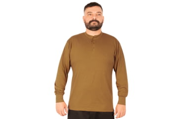 Image of Rothco Long Sleeve Henley T-Shirt - Mens, Work Brown, 3XL, 21032-WorkBrown-3XL