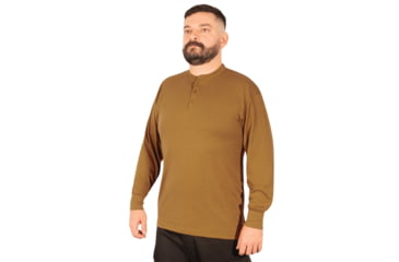 Image of Rothco Long Sleeve Henley T-Shirt - Men's, Work Brown, 3XL, 21032-WorkBrown-3XL